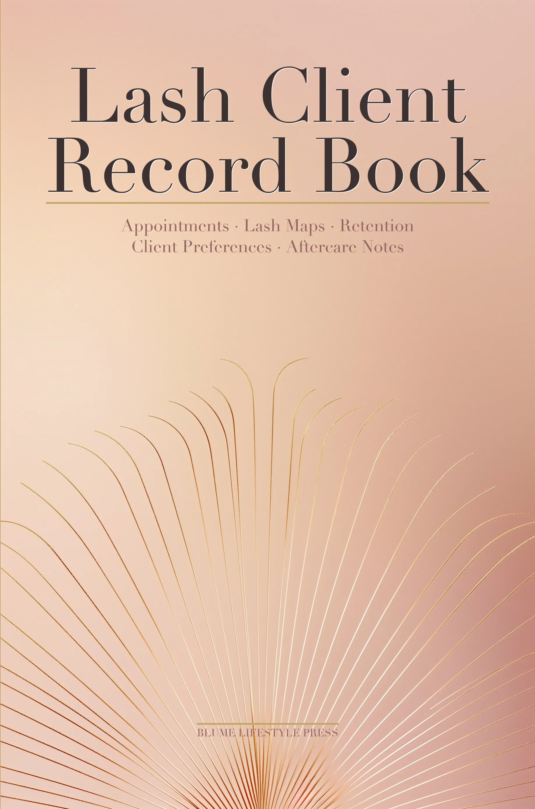 Lash Client Record Book — front cover as printed by Amazon KDP