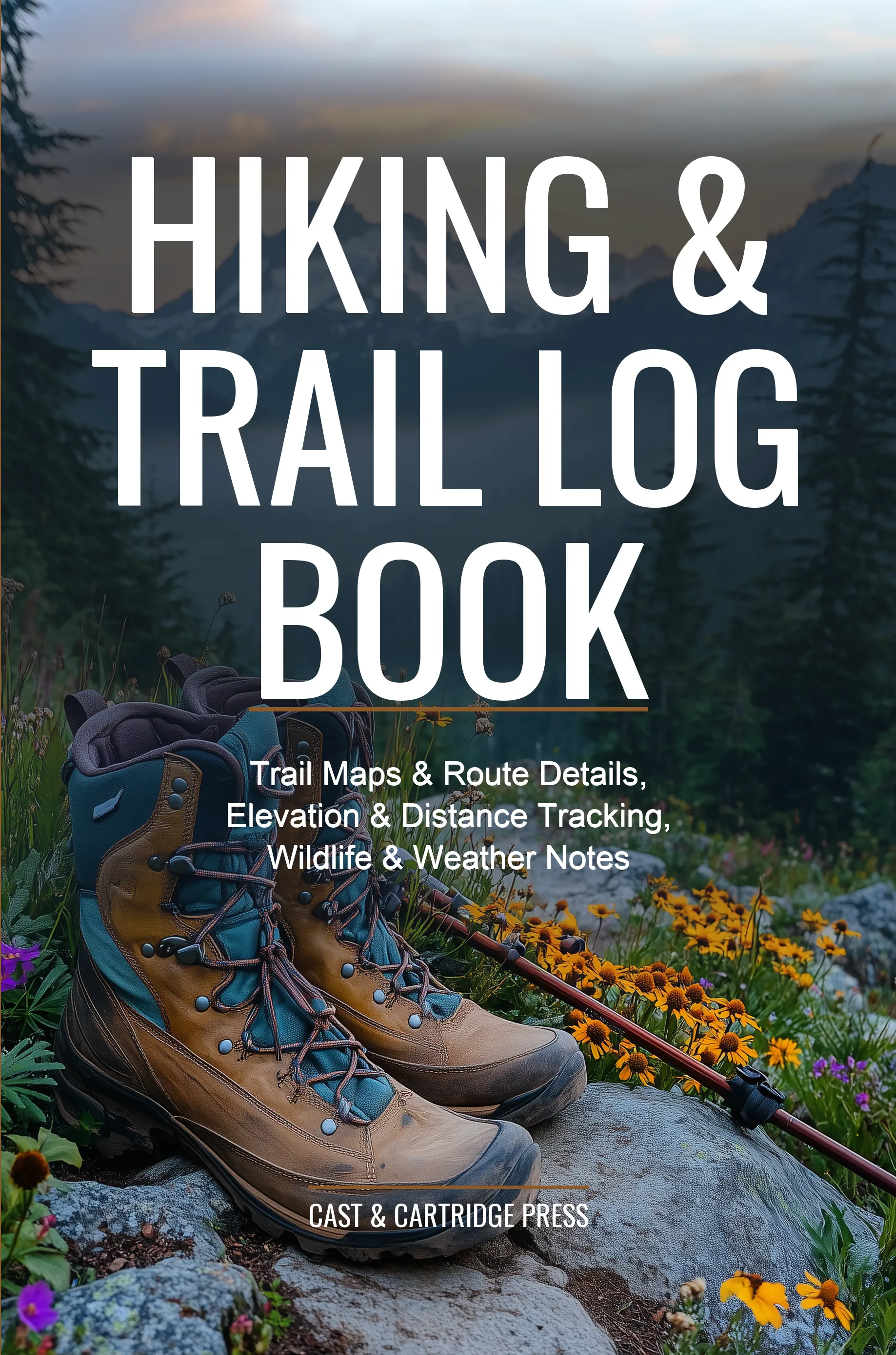 Hiking & Trail Log Book — front cover as printed by Amazon KDP