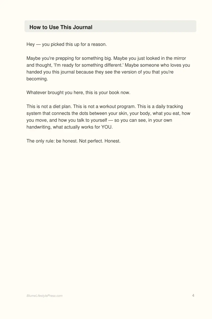 90-Day Glow Up Journal interior page preview — structured journal layout