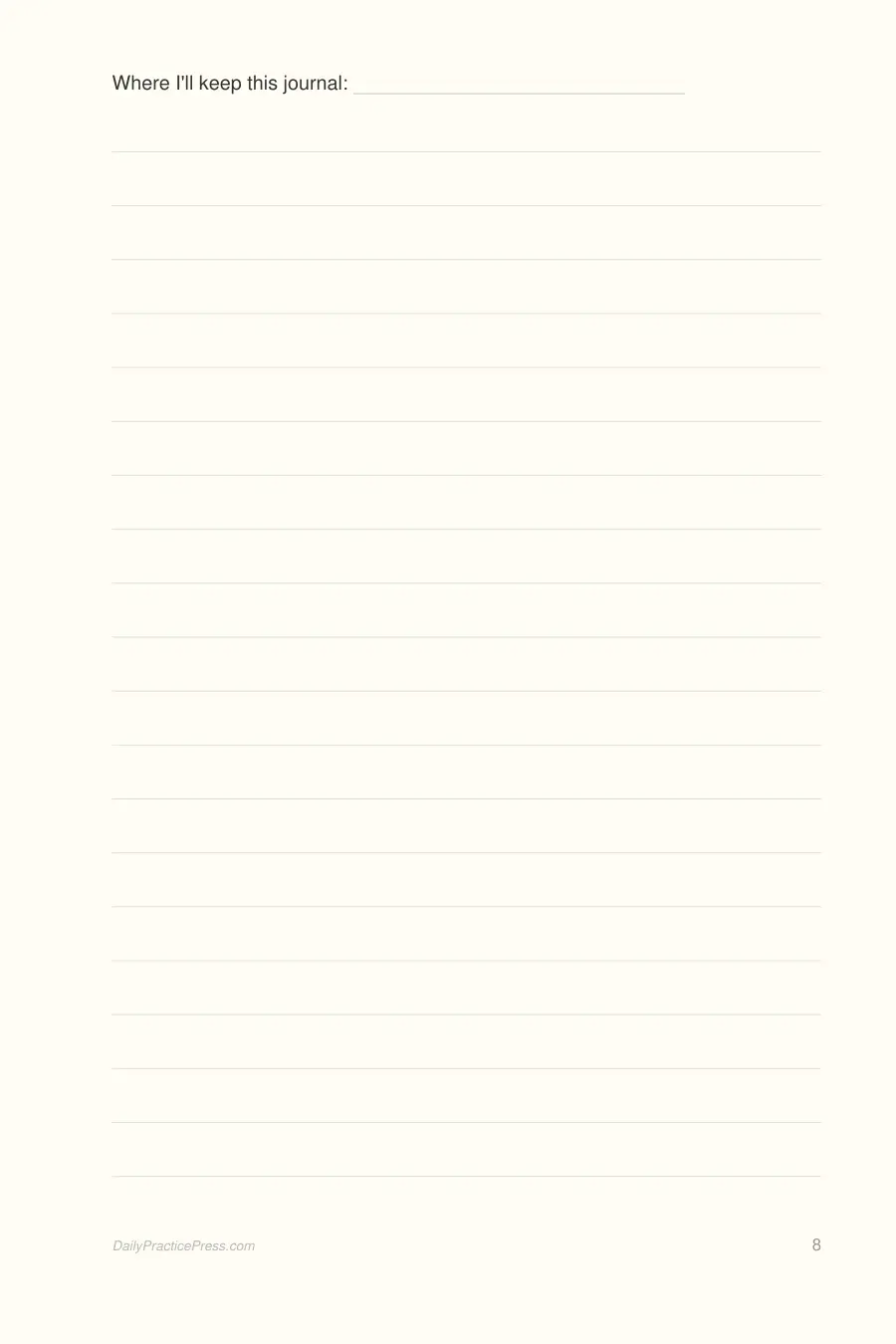 Daily Wellness & Mood Journal interior page preview — structured journal layout