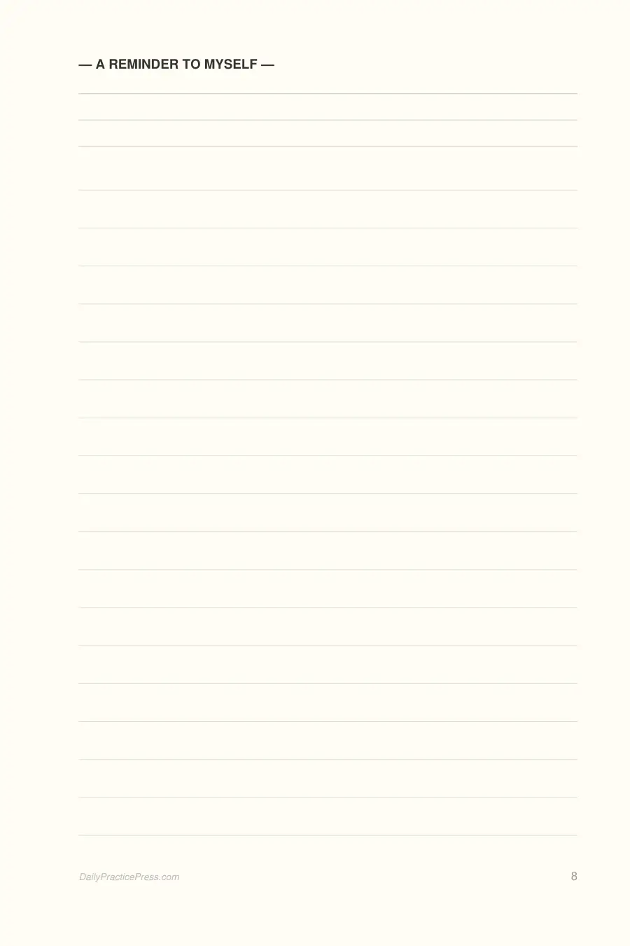 Shadow Work Journal interior page preview — structured journal layout