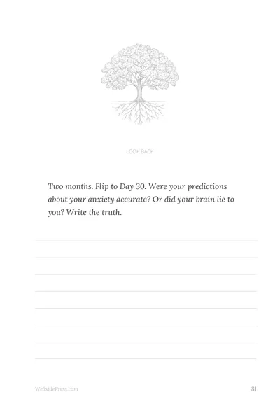 Anxiety & Panic Treatment Companion interior page preview — structured journal layout