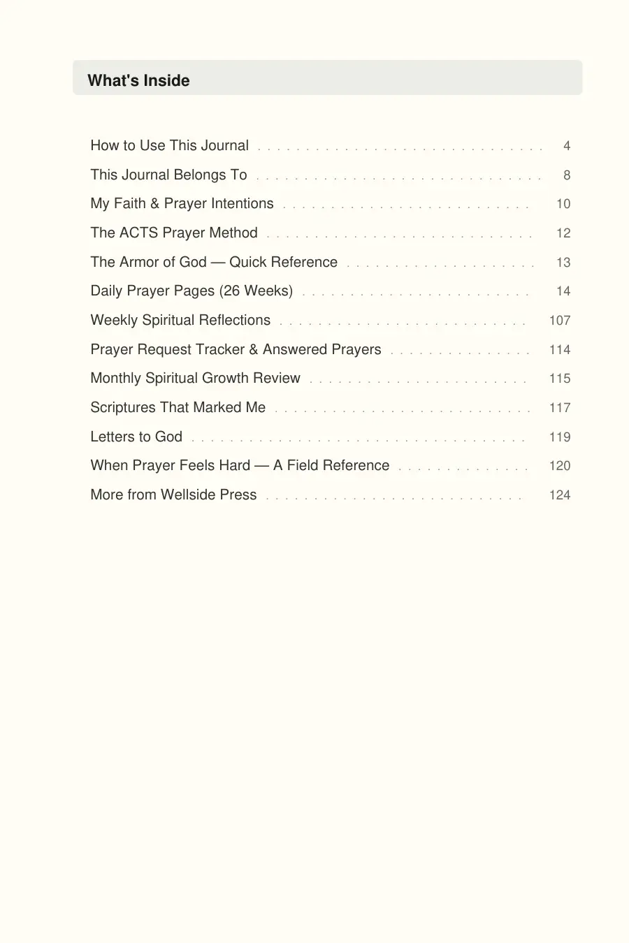 Prayer Journal for Men interior page preview — structured journal layout