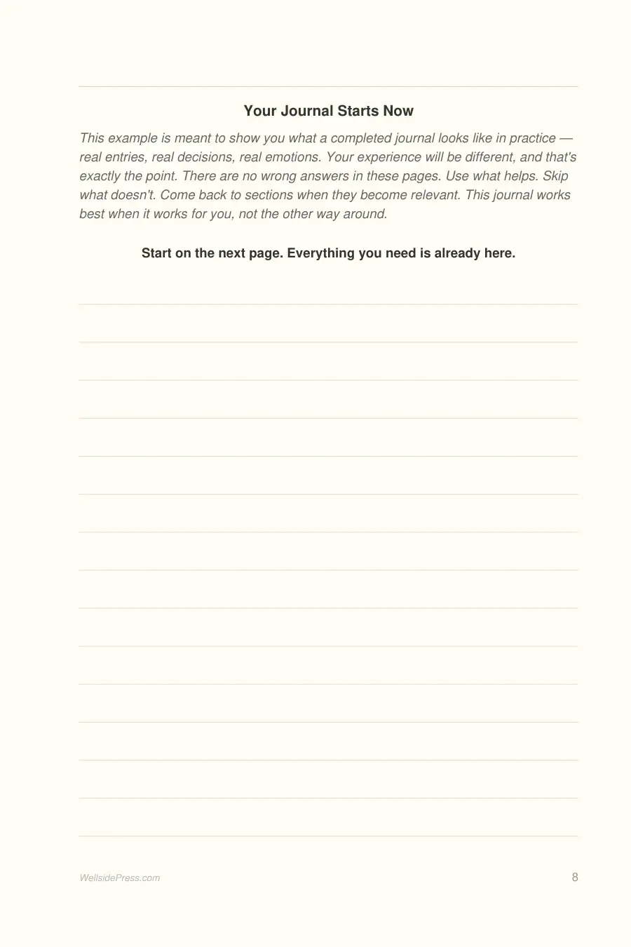 Prayer Journal for Women interior page preview — structured journal layout